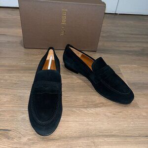 NWT AnTHROPOLOGIE Jon Josef Taylor Black Split Suede Loafers Womens Size 9.5